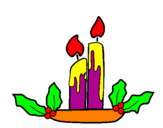 Coloring page Christmas candles painted byhelena