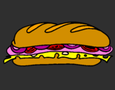 Coloring page Vegetable sandwich painted byDucky The Duck