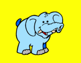 Coloring page Elephant painted byGreat