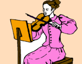 Coloring page Female violinist painted byNaomi
