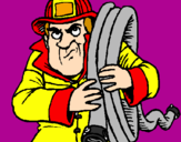 Coloring page Firefighter painted byacirema