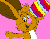 Coloring page Rabbit and Easter egg II painted byMyer
