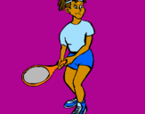Coloring page Female tennis player painted bycilla