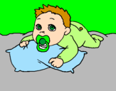 Coloring page Baby playing painted byELVIS PRESLEY