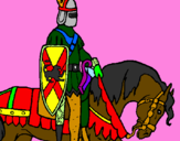 Coloring page Knight on horseback painted bykendall