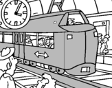 Coloring page Railway station painted bydiego