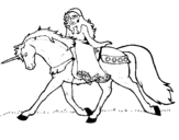 Coloring page Princess and unicorn painted byjednoro017Cec