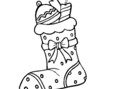 Coloring page Stocking with presents II painted byyuan