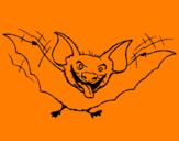 Coloring page Bat sticking tongue out painted byoliver 