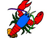 Coloring page Lobster painted byr