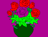 Coloring page Vase of flowers painted byshorty