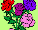 Coloring page Bunch of roses painted byDesi