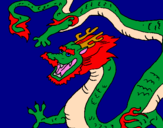 Coloring page Chinese dragon painted bydiing