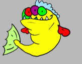 Coloring page Three-eyed piranha painted byethan