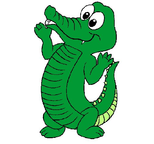 Coloring page Baby crocodile painted bysallies birthday cake