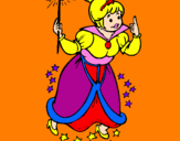 Coloring page Fairy godmother painted byINES