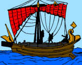 Coloring page Roman boat painted bykrowsly