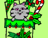 Coloring page Stocking full of presents painted byabc