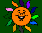 Coloring page Happy sun painted byalyson