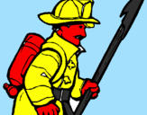 Coloring page Firefighter painted bymax