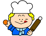 Coloring page Cook 2 painted bychofitas