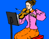 Coloring page Female violinist painted byfortesa