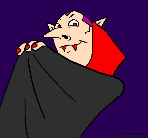 Coloring page Mysterious vampire painted bylarita