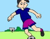Coloring page Playing football painted byalejandro