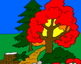 Coloring page Forest painted bysylvester