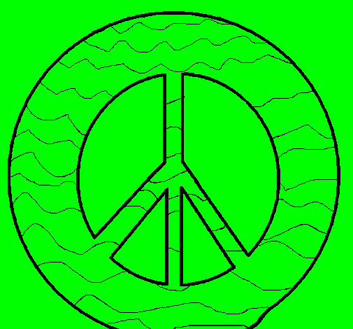 Coloring page Peace symbol painted byme kid