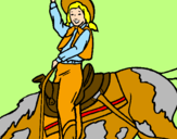 Coloring page Cowgirl painted byMarga