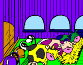 Coloring page Cows in the stable painted byrebecca