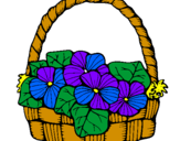 Coloring page Basket of flowers 6 painted byLatha
