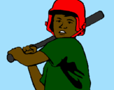 Coloring page Little boy batter painted byadrian vallejo