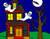 Coloring page Ghost house painted byDennisse