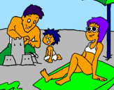 Coloring page Family vacation painted byaxel