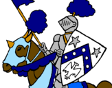 Coloring page Knight on horseback painted bydragon slayer