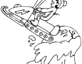 Coloring page Snowmobile jump painted byh