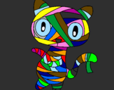 Coloring page Doodle the cat mummy painted byjulia
