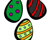 Coloring page Easter eggs IV painted byeaster eggs