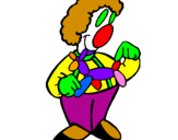 Coloring page Clown and balloon doll painted byjude holland