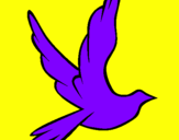 Coloring page Dove of peace in flight painted byTIA