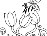Coloring page Bee painted byfer