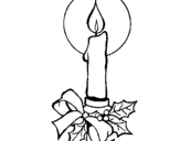 Coloring page Christmas candle painted bysara