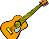 Coloring page Spanish guitar II painted byzara