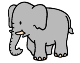 Coloring page Baby elephant painted byaaa