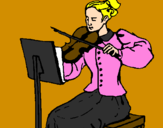 Coloring page Female violinist painted byWyatt