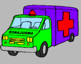 Coloring page Ambulance painted byguti