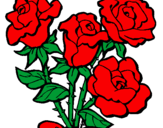 Coloring page Bunch of roses painted byveronica