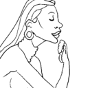 Coloring page Woman protecting her skin painted byprincessa
